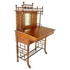 R.J. Horner Faux Bamboo Desk, American 19th Century