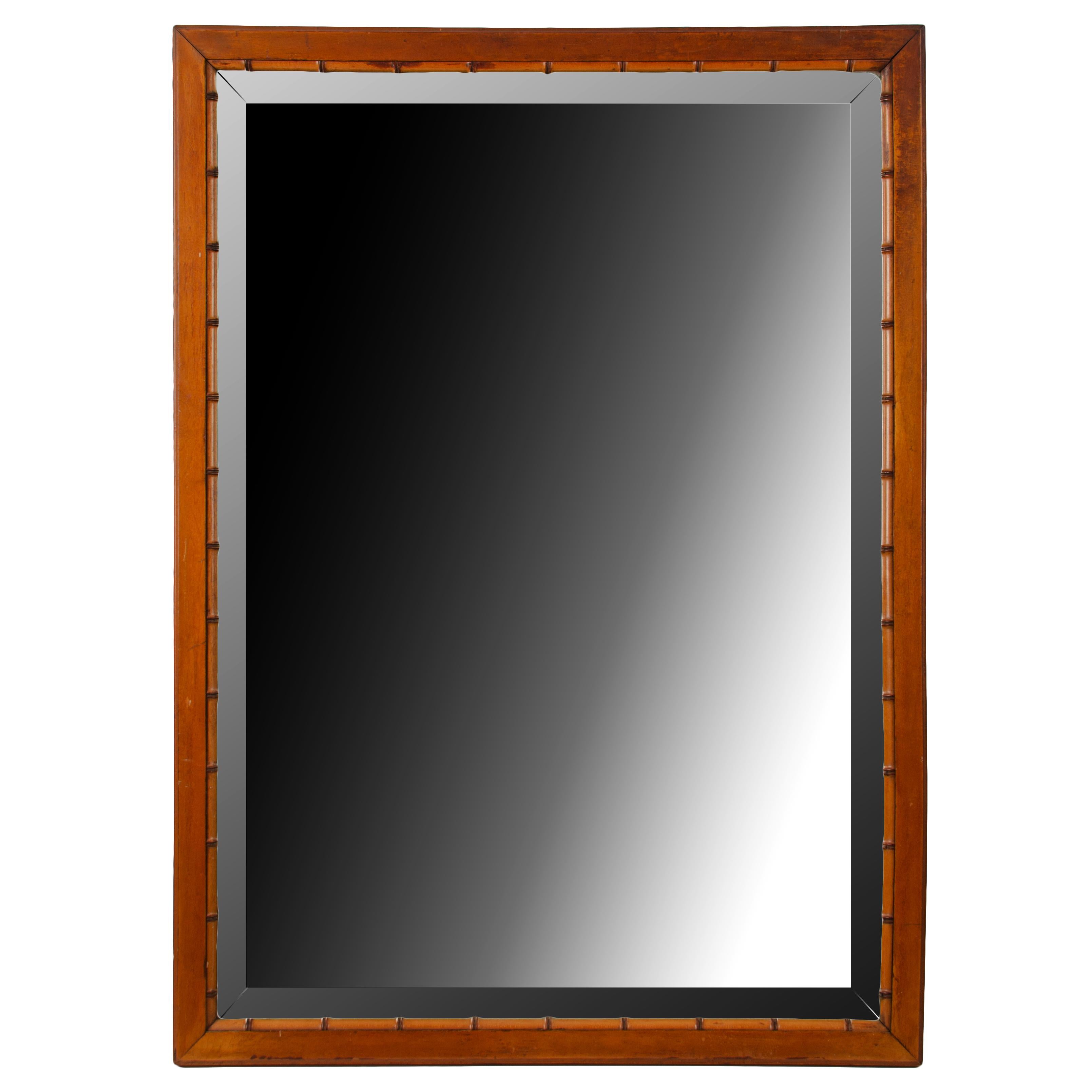 Amerikanischer abgeschrägter Spiegel aus Buchenholz mit Bambusimitat, um 1880 von R.J. Horner & Co.

31 mal 43 Zoll
