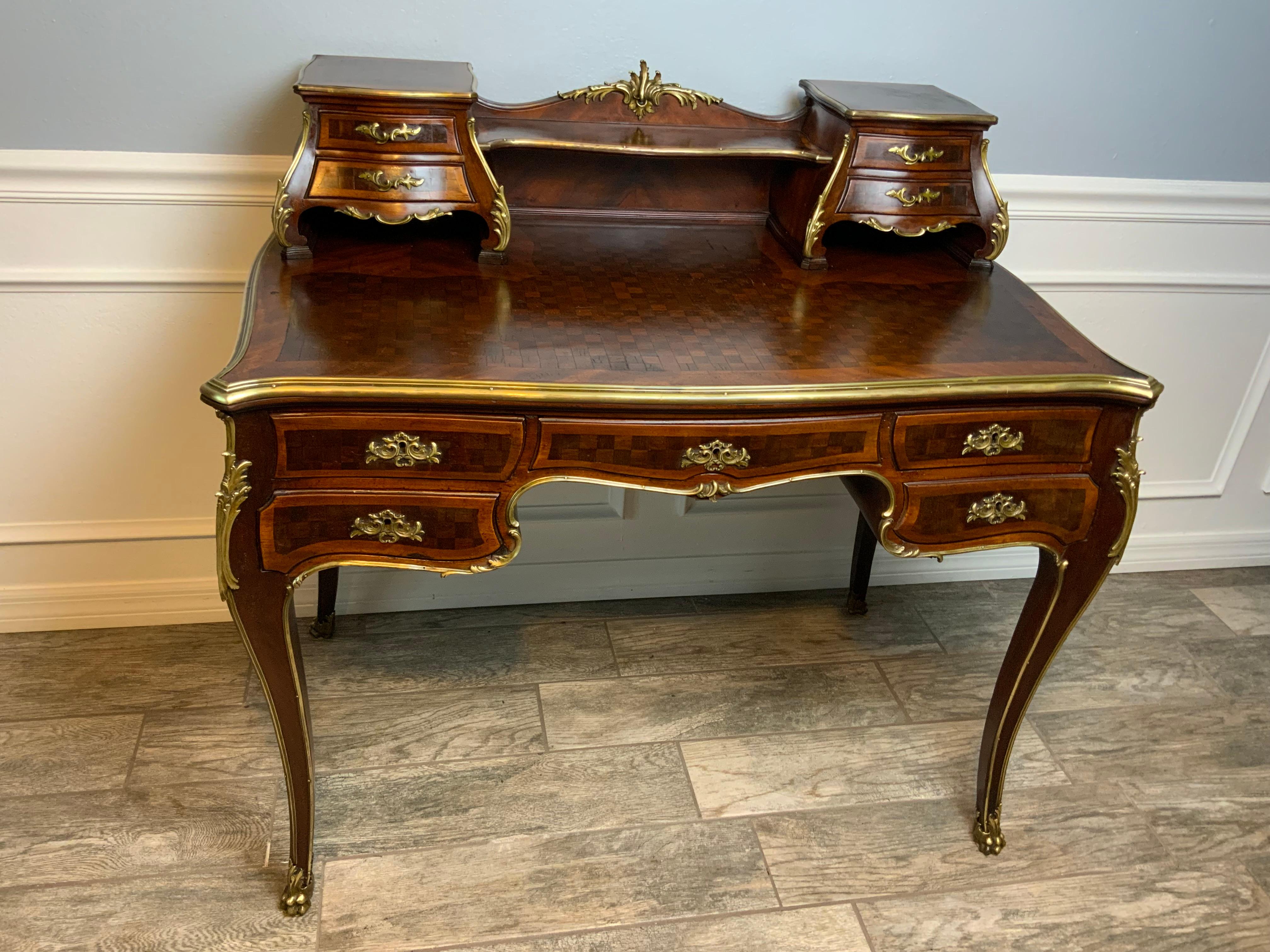 R.J. Horner Louis XV1 Style Parquetry Desk 10