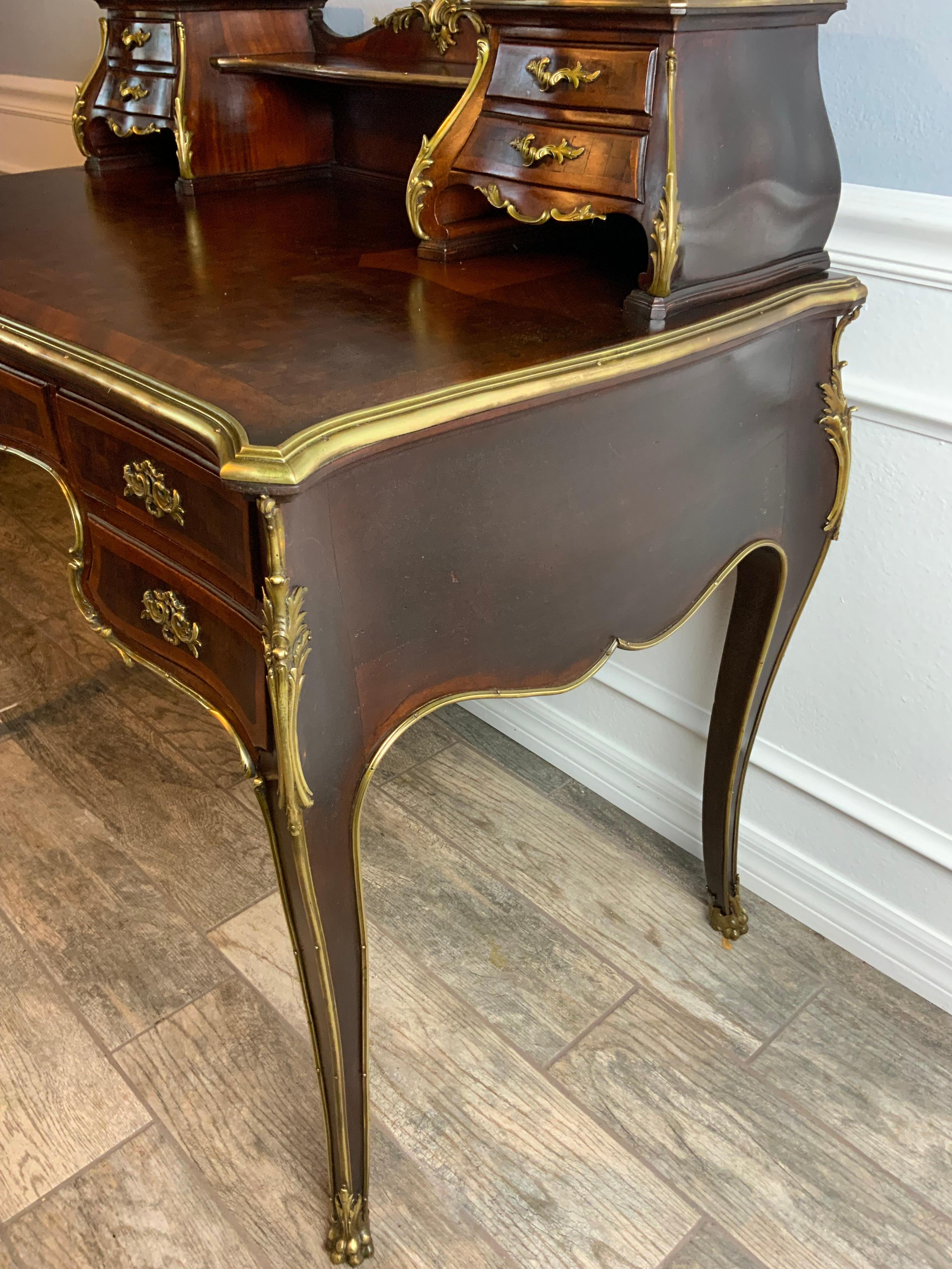 19th Century R.J. Horner Louis XV1 Style Parquetry Desk
