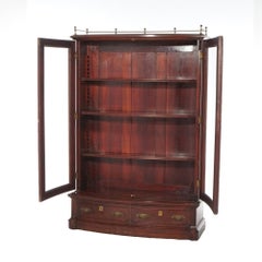 RJ Horner Mahogany Bow Front Bookcase Circa 1890