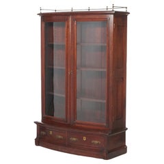 RJ Horner Mahogany Bow Front Bookcase Circa 1890