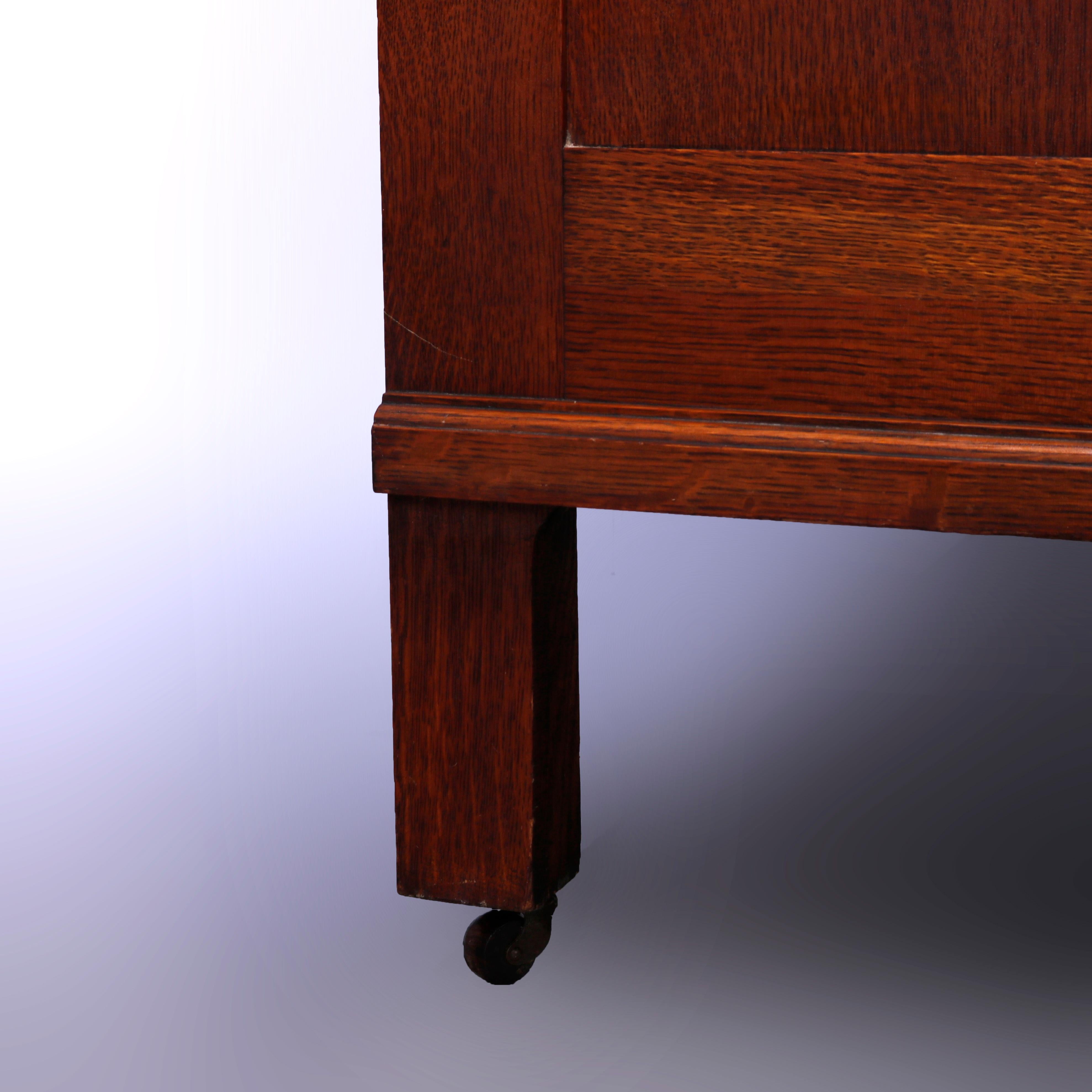 RJ Horner School Quarter Sawn Oak Figural Carved Mirrored Sideboard, c1900 13