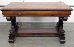 Carved Mahogany R.J. Horner Style Dolphin Base Desk C1880