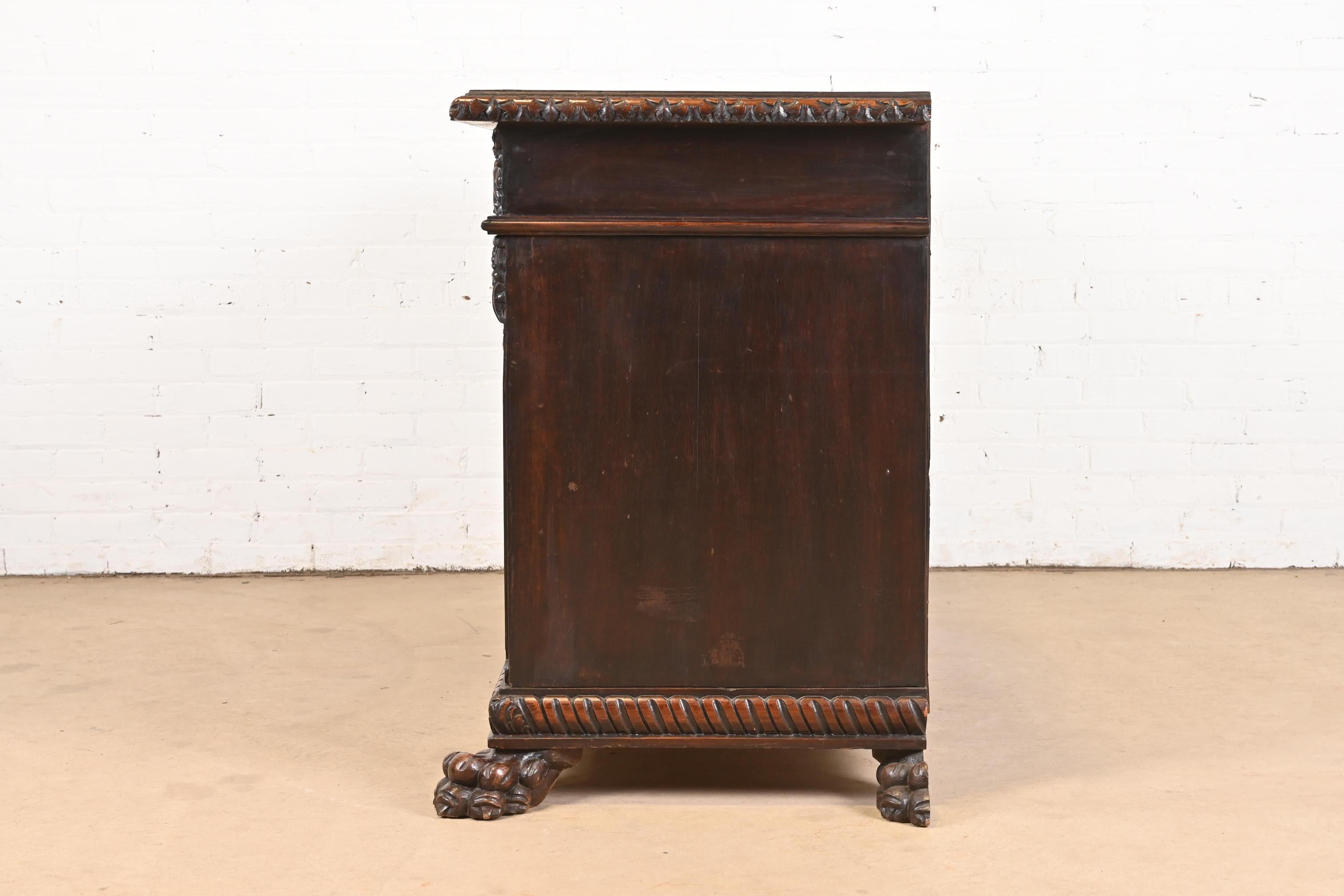 R.J. Horner Style Renaissance Revival Carved Walnut Sideboard or Bar Cabinet, C For Sale 9