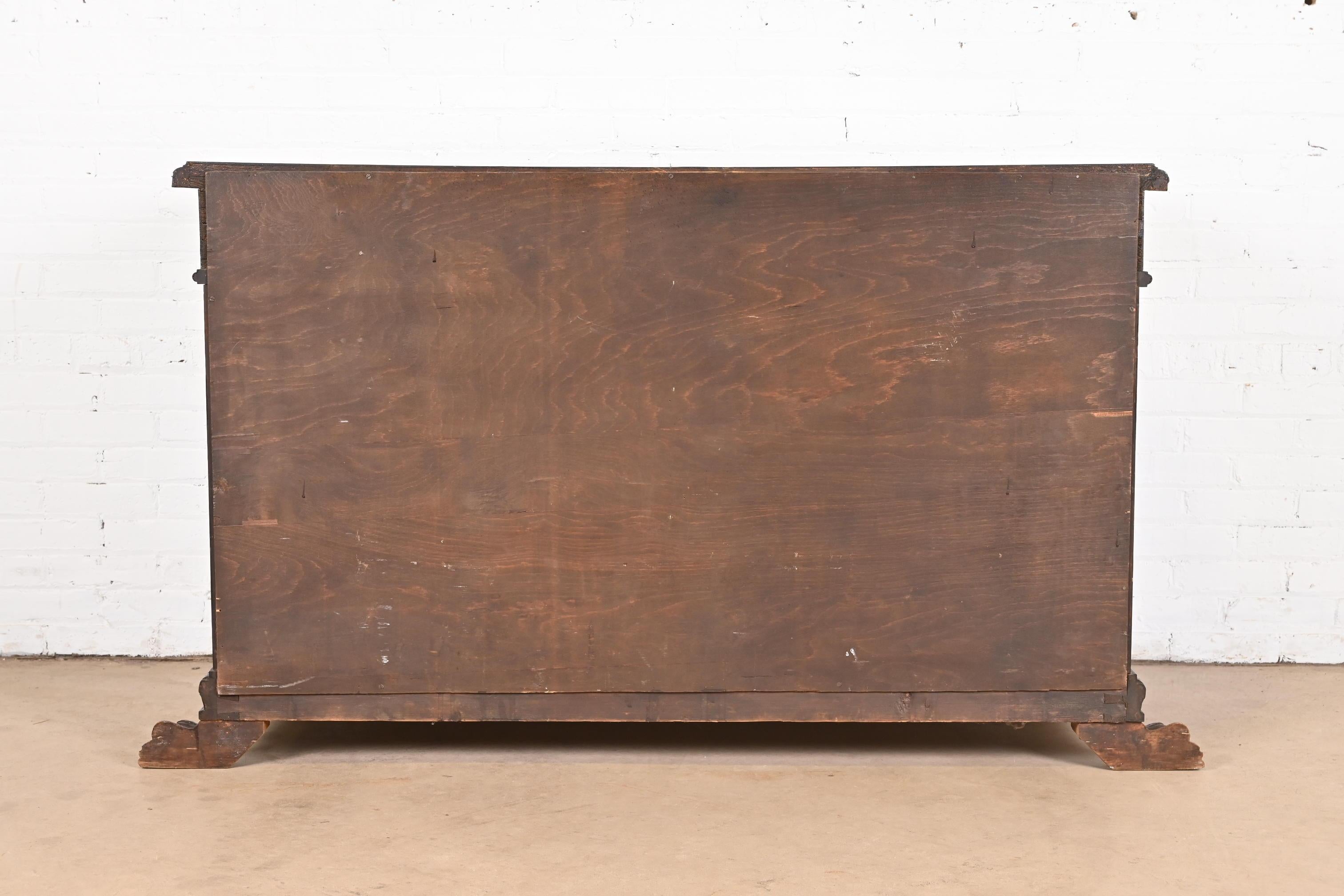R.J. Horner Style Renaissance Revival Carved Walnut Sideboard or Bar Cabinet, C For Sale 10