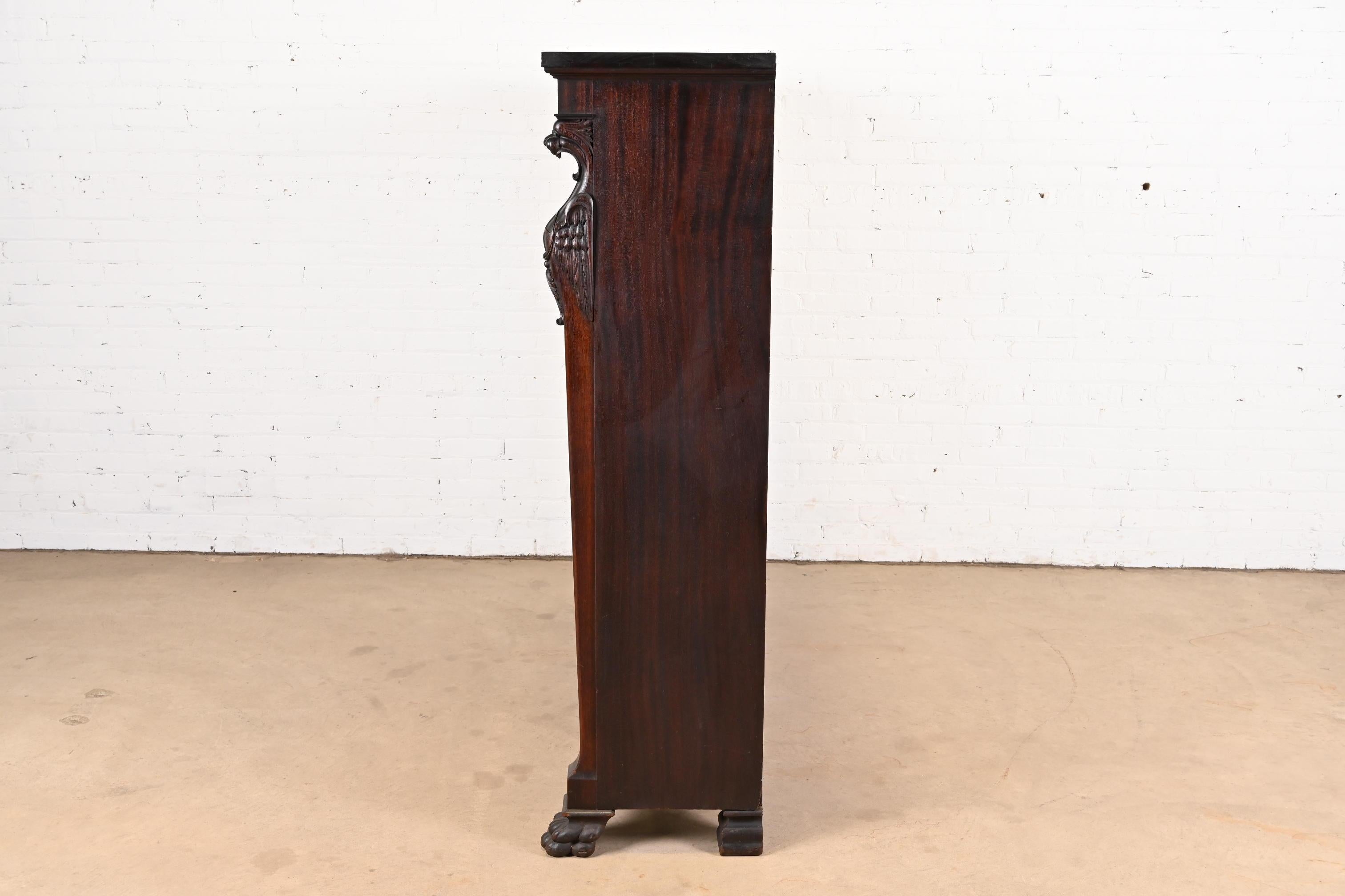 R.J. Horner Victorian Mahogany Triple Bookcase with Carved Griffins, circa 1890 9