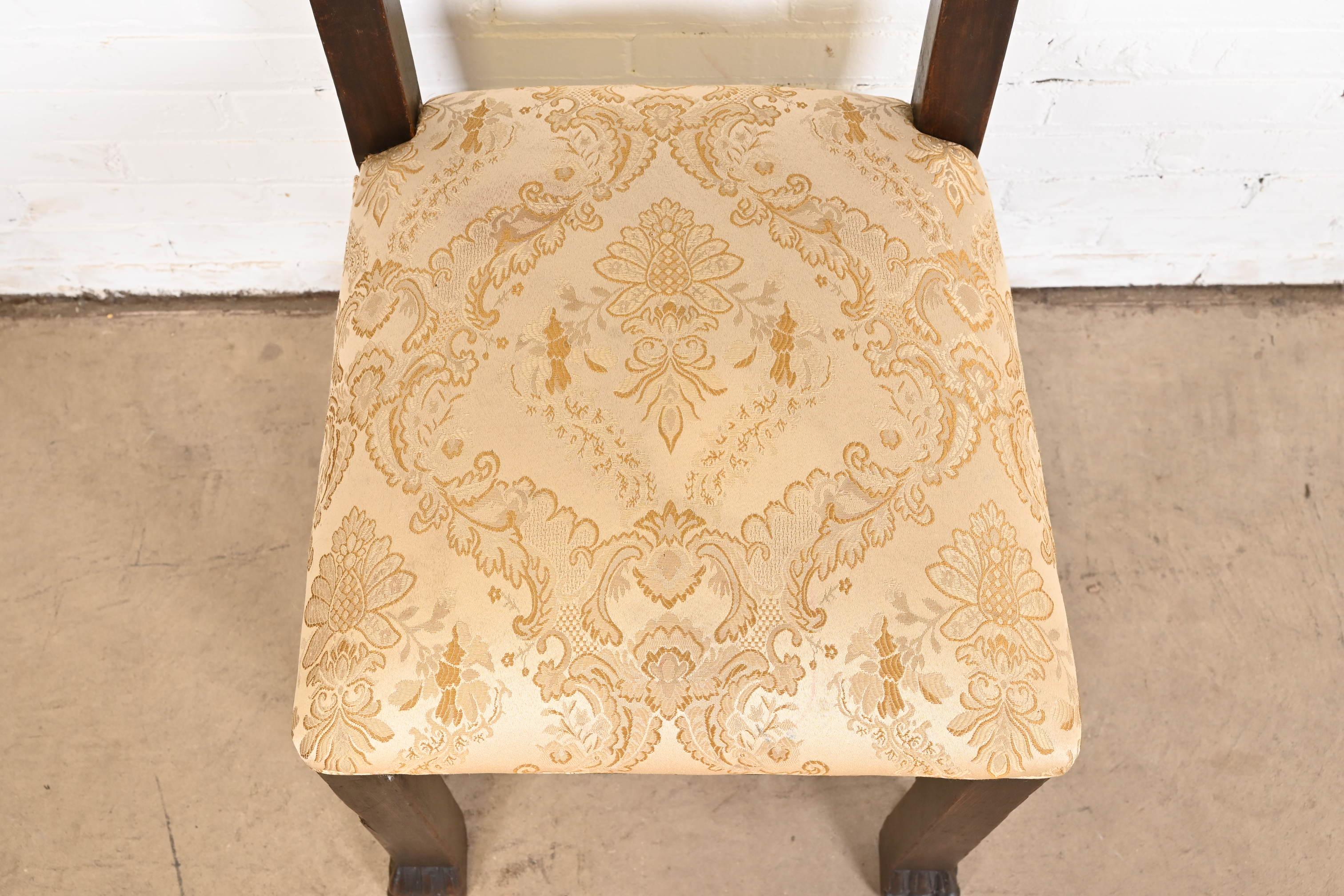 R.J. Horner Victorian Ornate Carved Oak High Back Dining Chairs, Set of Ten For Sale 8
