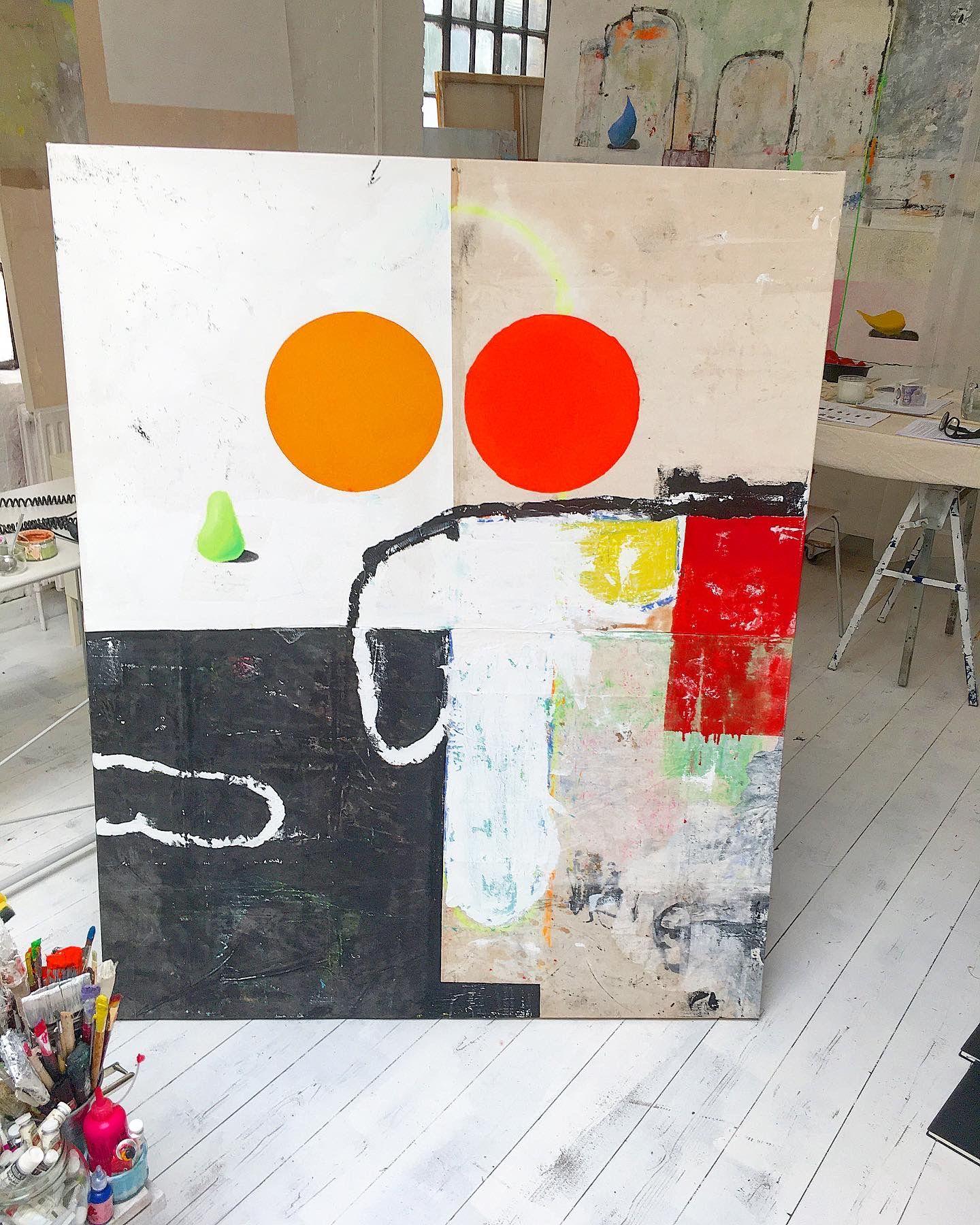 Wonderful and humorous   Large format oil painting   on a raw unprimed and stitched  canvas. RK's Signature   technic/process makes this piece   super special.  Started in 2012 and completed   In 2020 in London, England.  :: Painting :: Abstract ::
