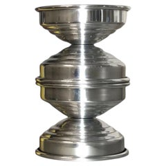 RL 05 Maxi Candleholder in Silver Plated Brushed Brass by CASPAL