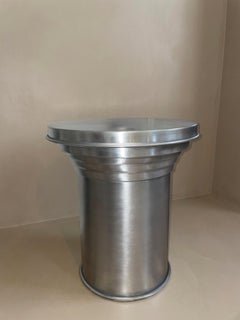 RL 06 Round Side Table in Brushed Aluminum by CASPAL