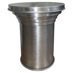 RL 06 Round Side Table in Brushed Aluminum by CASPAL