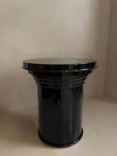 RL 06 Round Side Table in Licorice Glossy Varnished Aluminum by CASPAL