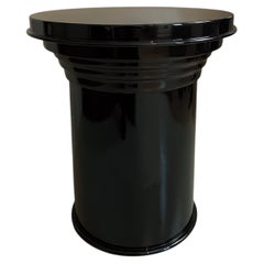 RL 06 Round Side Table in Licorice Glossy Varnished Aluminum by CASPAL