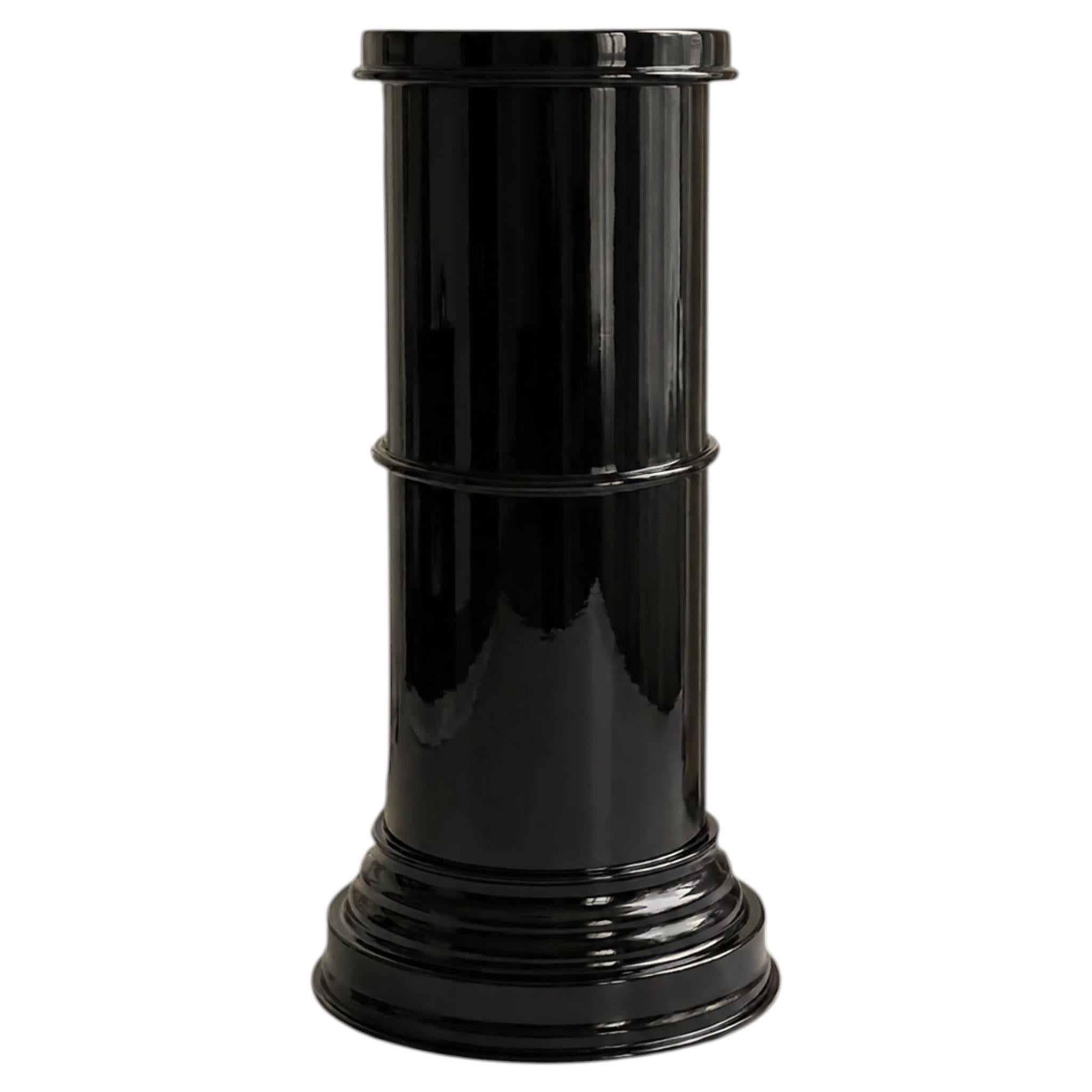 RL 09 Cylindrical Pedestal in Licorice Glossy Varnished Aluminum by CASPAL