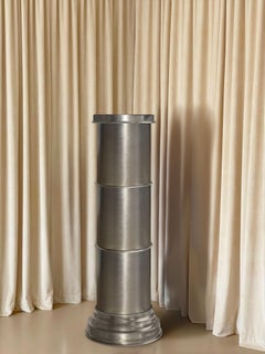 RL 10 Cylindrical Pedestal in Brushed Aluminum by CASPAL