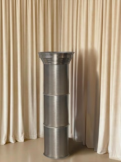 RL 11 Cylindrical Pedestal in Brushed Aluminum by CASPAL