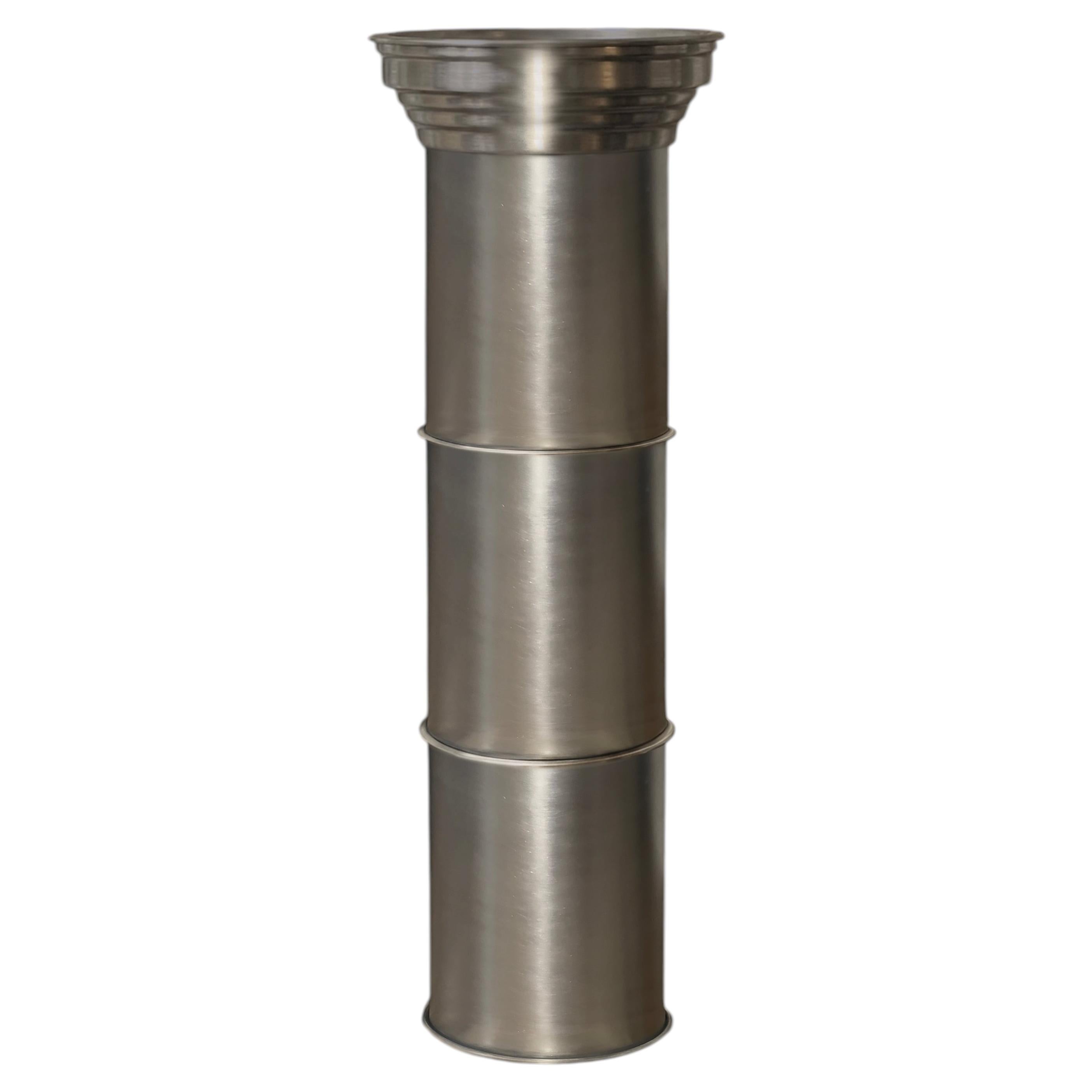 RL 11 Cylindrical Pedestal in Brushed Aluminum by CASPAL