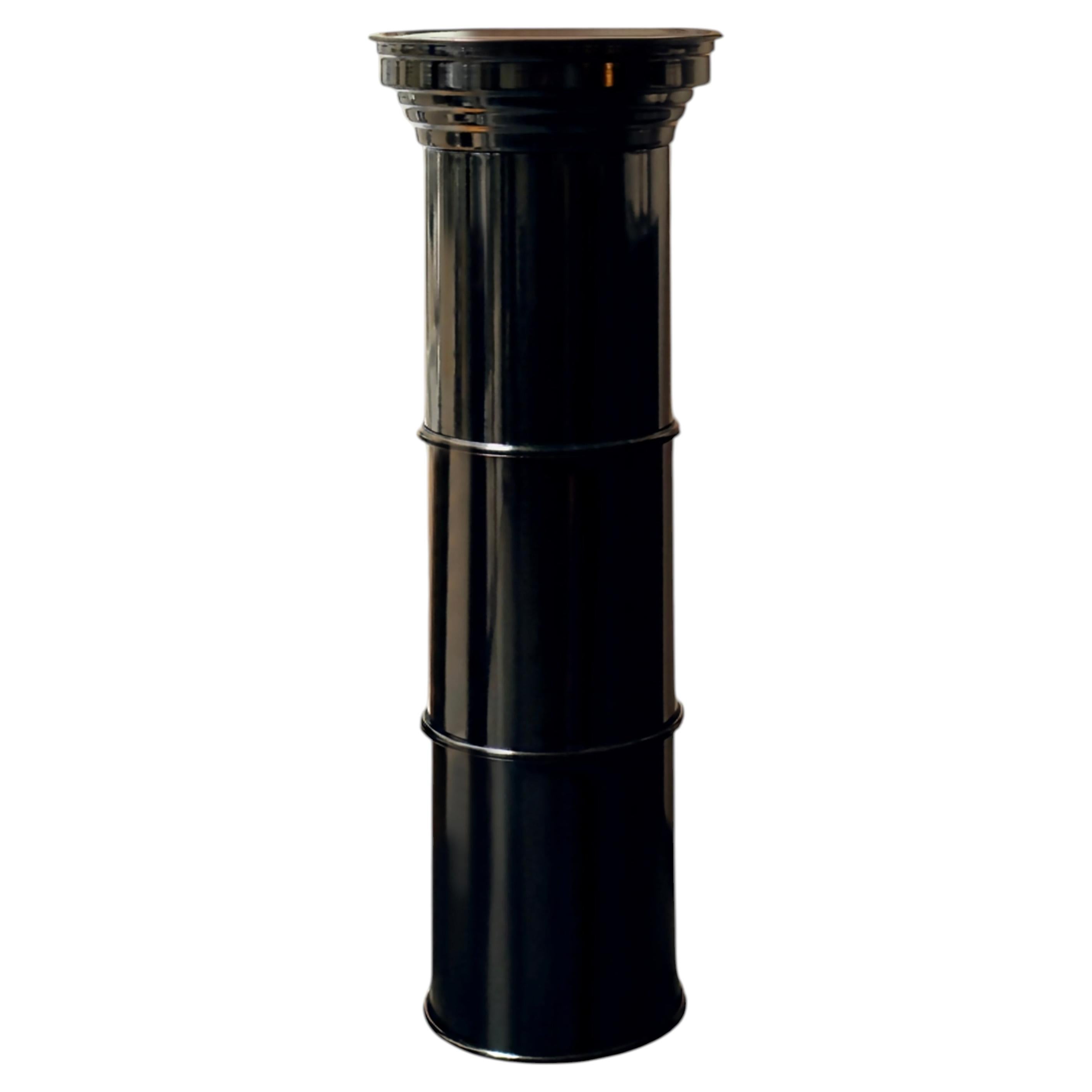 RL 11 Cylindrical Pedestal in Licorice Glossy Varnished Aluminum by CASPAL