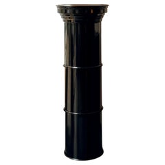 RL 11 Cylindrical Pedestal in Licorice Glossy Varnished Aluminum by CASPAL