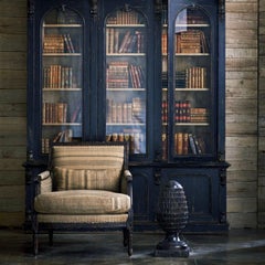 Ebonized Walnut Bookcase Cabinet Victorian Renaissance Revival RL Van Thiel & Co