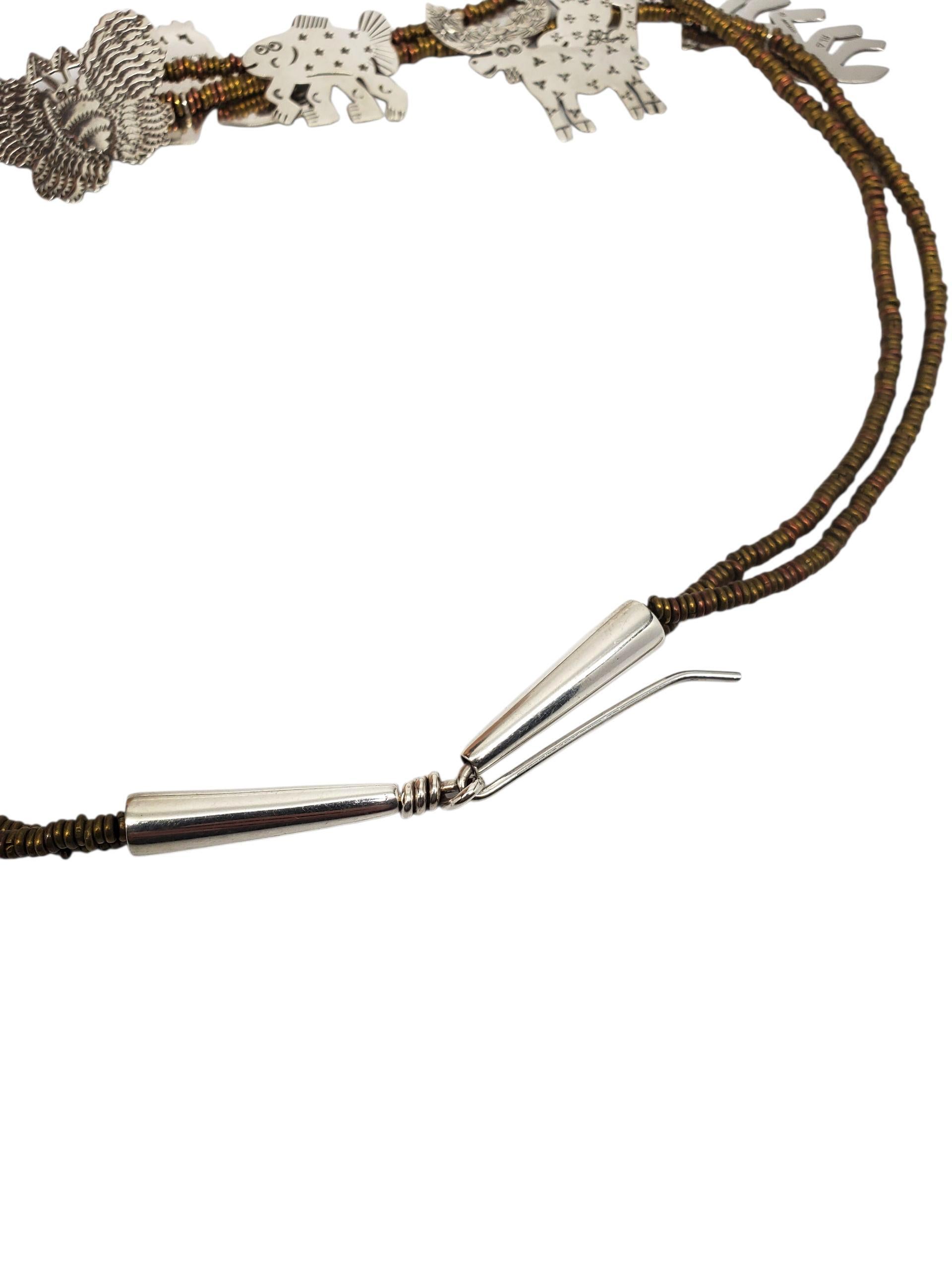 Collana con ciondolo con perline con animali e uccelli #22732 di RLA Sterling Silver in vendita 1