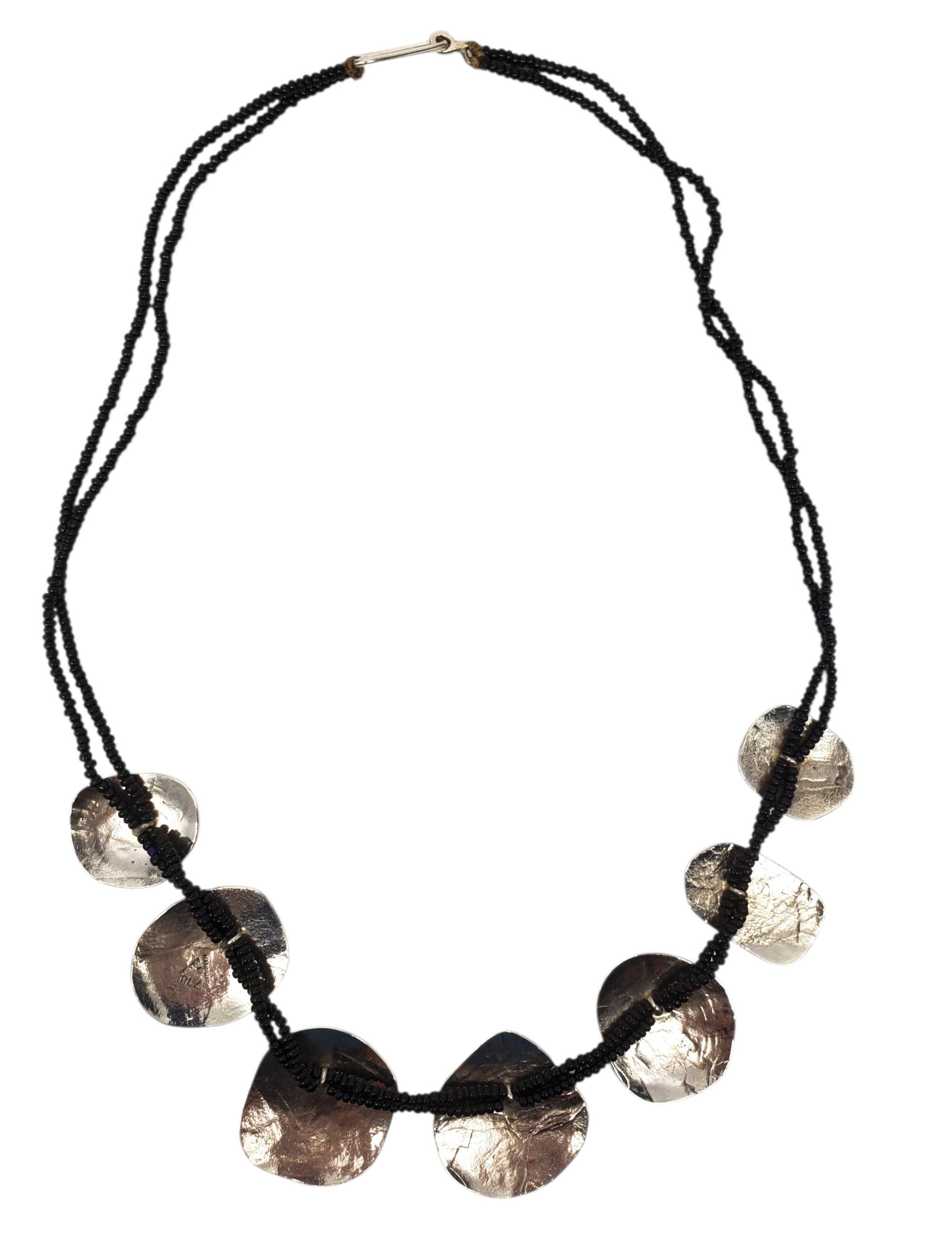 Donna Collana con motivo a perline RLA in argento 925 e placcata oro #22687 in vendita