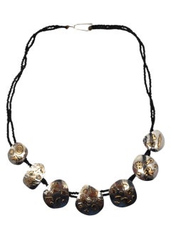 Collana con motivo a perline RLA in argento 925 e placcata oro #22687