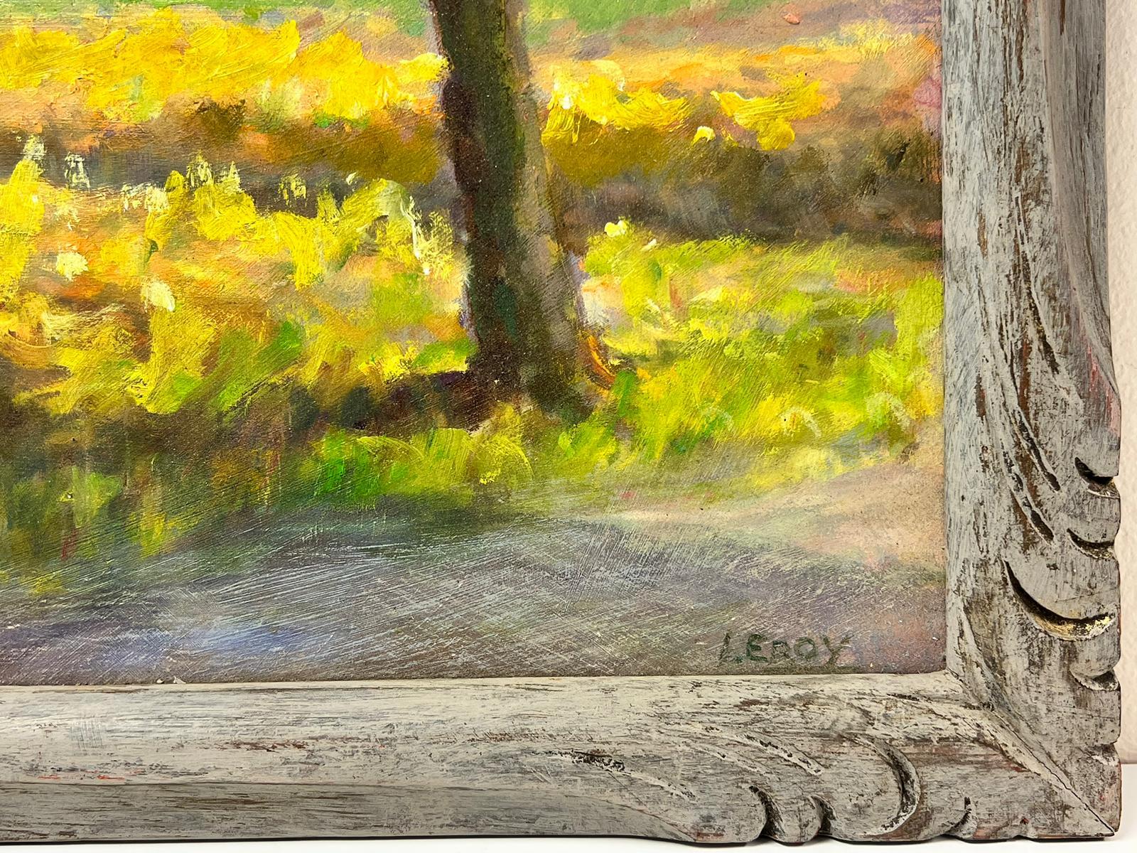 Auvers-sur-Oise France Golden Farm Fields Rural Landscape Signed Oil Painting For Sale 1