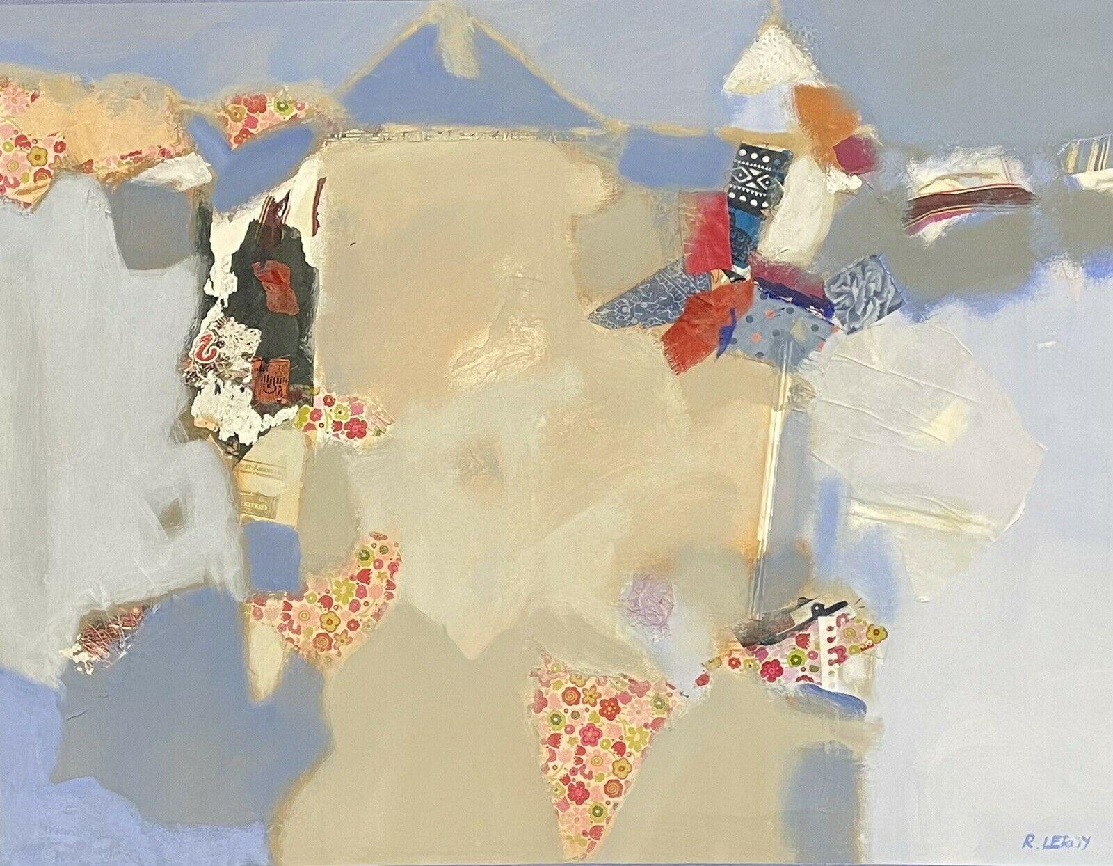 Abstract Painting R.Leroy - Grande tapisserie de cubiste abstraite contemporaine française - RENE LEROY (B.1932)