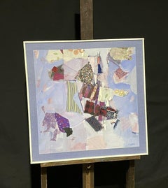 LARGE FRENCH CONTEMPORARY ABSTRACT CUBIST PAINTING - RENE LEROY - FRAMED