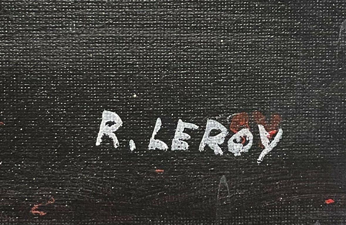 LEROY - LARGE FRENCH CONTEMPORARY ABSTRACT CUBIST PAINTING - Abstract Painting by R.Leroy
