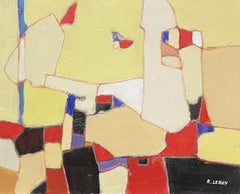 LEROY - LARGE FRENCH CONTEMPORARY ABSTRACT CUBIST PAINTING