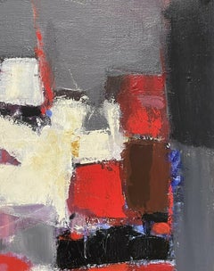 LEROY - STUNNING HUGE FRENCH CONTEMPORARY ABSTRACT CUBIST PAINTING