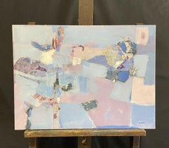 ORIGINAL FRENCH CONTEMPORARY ABSTRACT CUBIST PAINTING - RENE LEROY (b.1932)