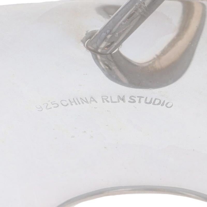 RLM Studio Circular Disk Hammered Pendant Necklace Sterling Silver 925 Cut Out For Sale 2