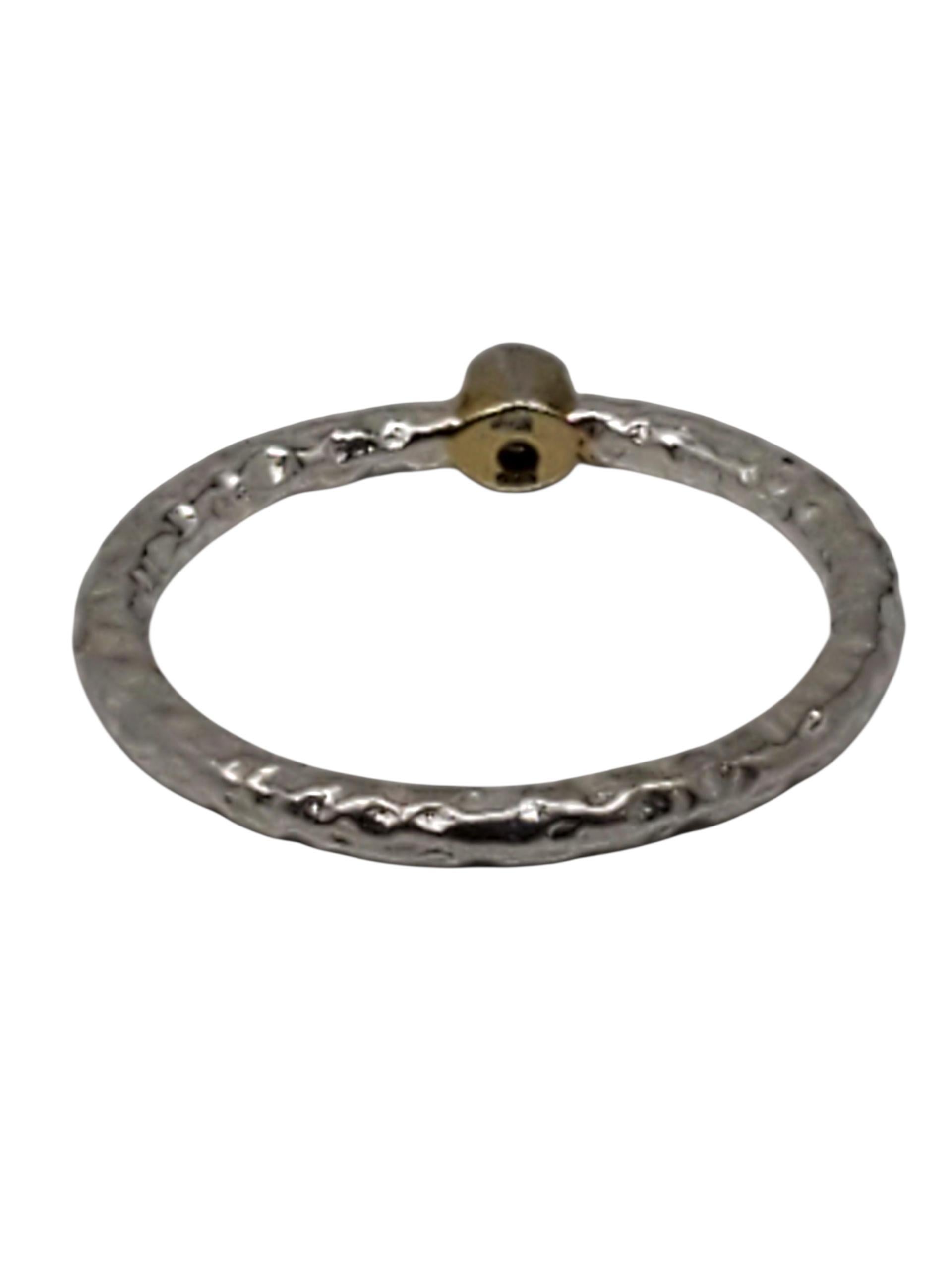 Studio A. RLM CZ in argento sterling e tonalità oro Anello con fascia martellata misura 8 1/4 #23724 in vendita 2