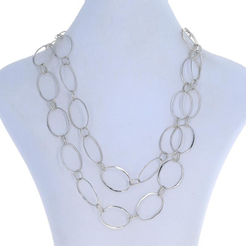 Brand: RLM Studio

Metal Content: Sterling SIlver

Chain Style: Fancy Oval Link
Necklace Style: Chain
Fastening Type: Hook Clasp

Measurements

Length: 36