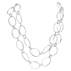 RLM Studio Fancy Oval Link Chain Necklace 36" - Sterling Silver 925