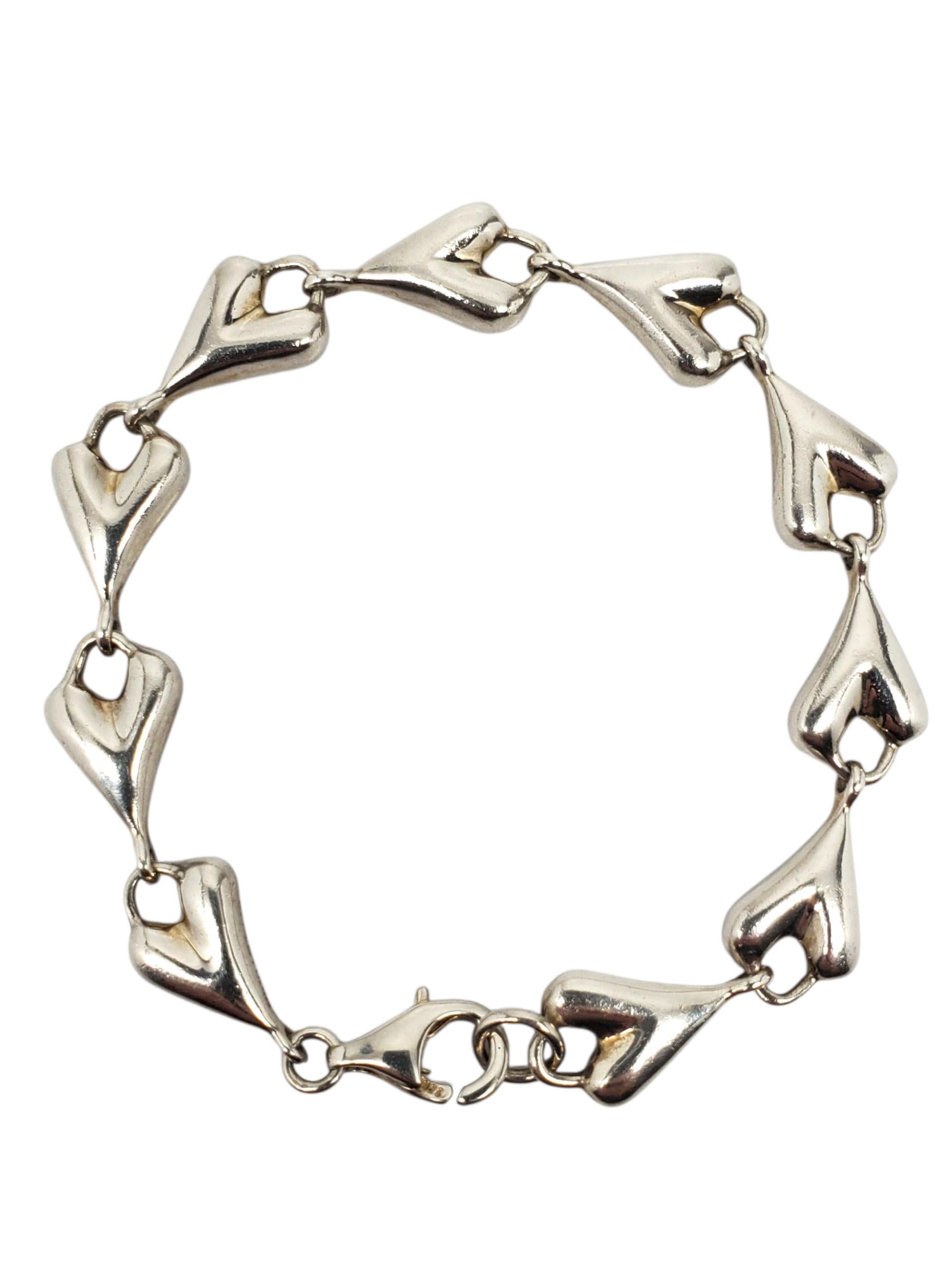 Contemporain RLM Studio, bracelet à maillons en argent sterling en forme de cœur n° 23311 en vente
