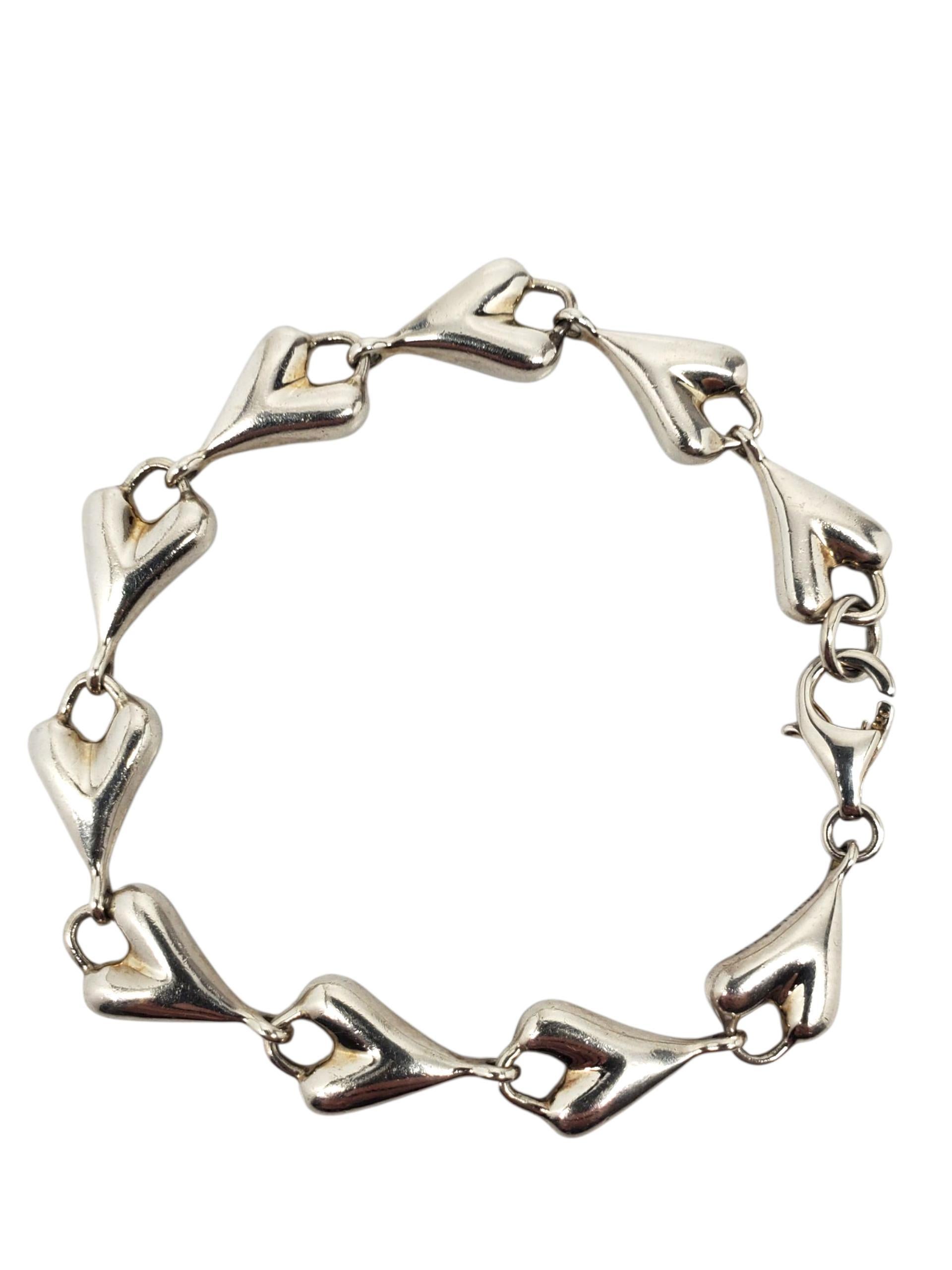 RLM Studio, bracelet à maillons en argent sterling en forme de cœur n° 23311 Bon état - En vente à Washington Depot, CT