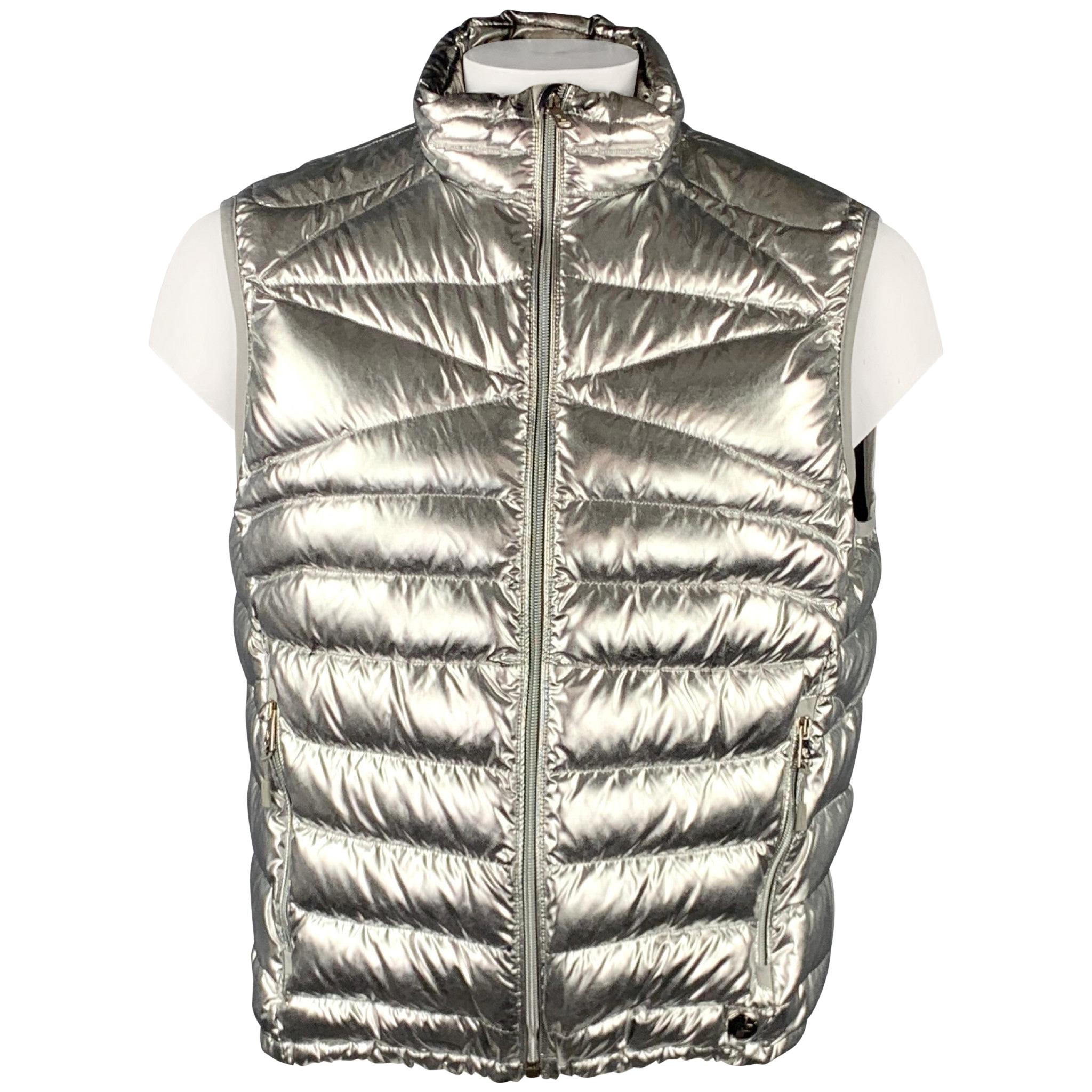 RLX by RALPH LAUREN Purple Label Size XL Silver Quilted Polyester Zip Up  Vest For Sale at 1stDibs