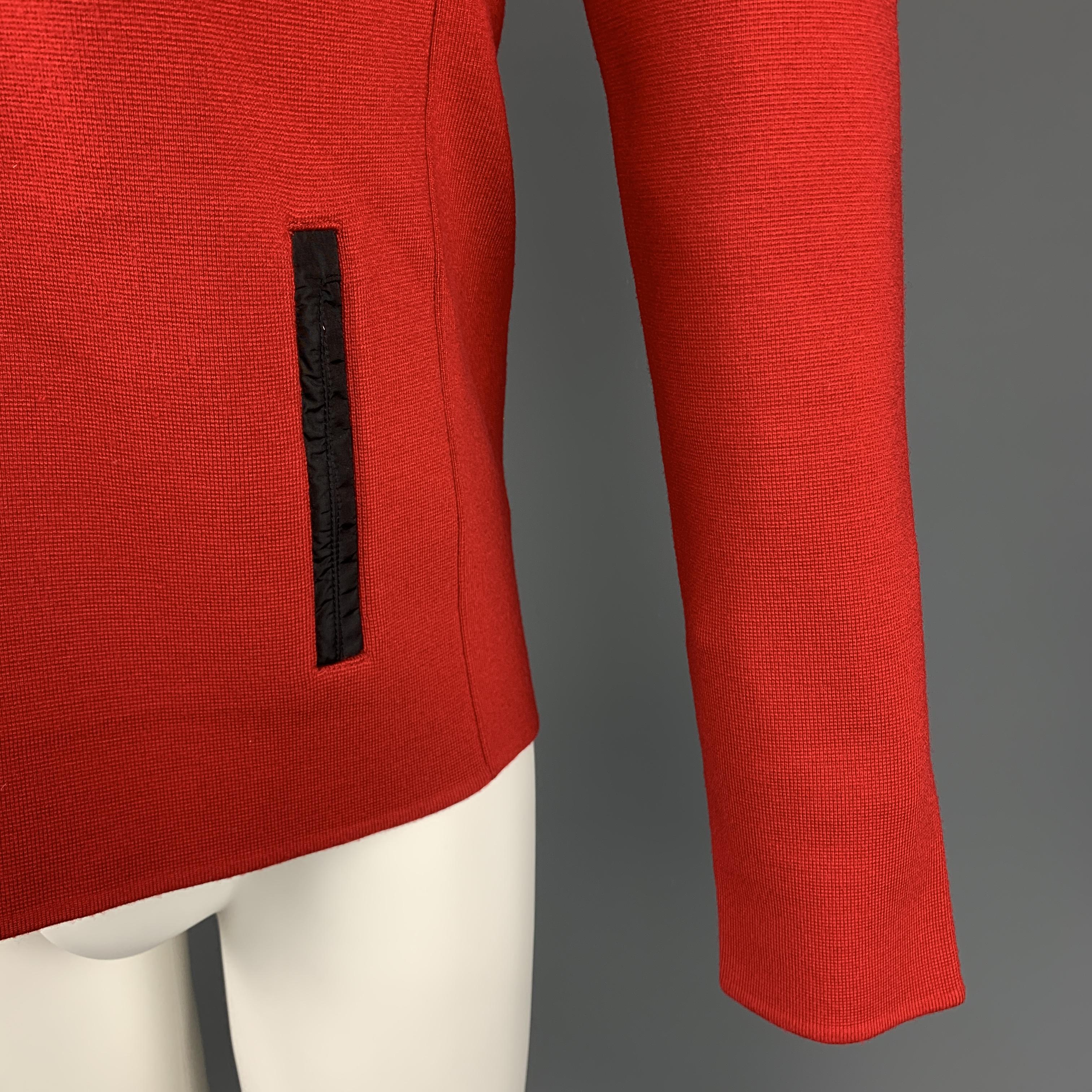 Men's RLX by RALPH LAUREN S Red Solid Wool Blend Zip & Snaps Jacket