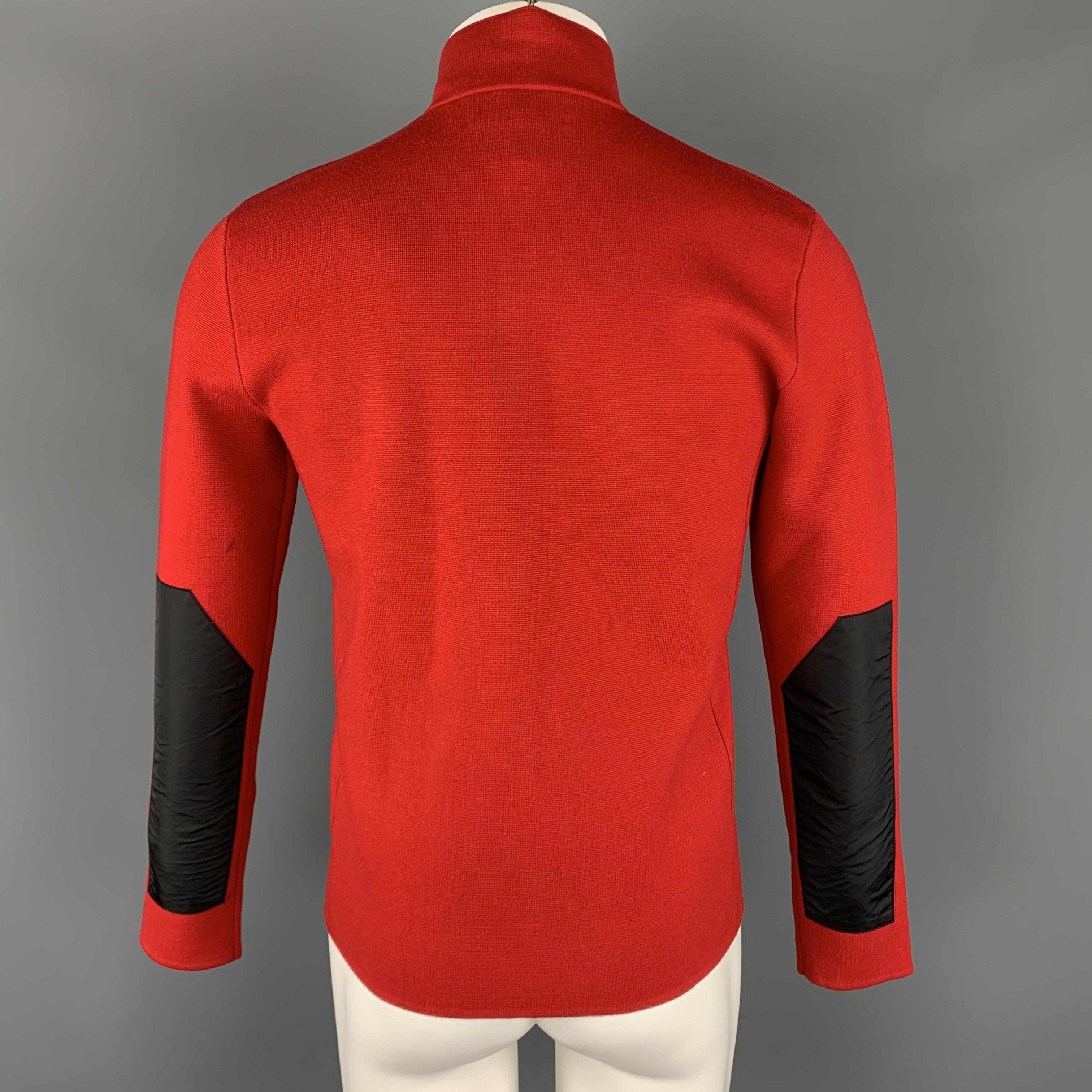 RLX by RALPH LAUREN S Red Solid Wool Blend Zip & Snaps Jacket 1