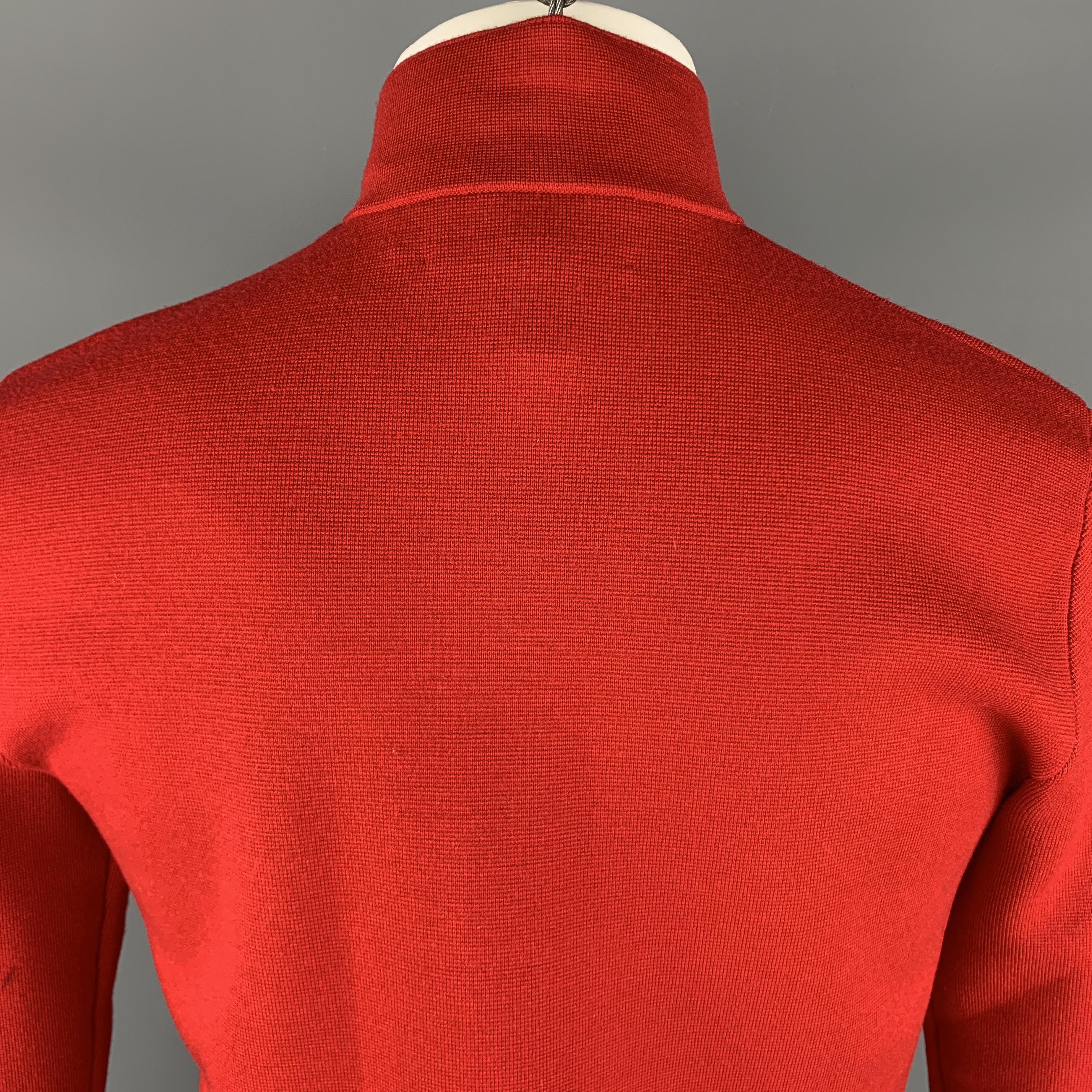 RLX by RALPH LAUREN S Red Solid Wool Blend Zip & Snaps Jacket 2