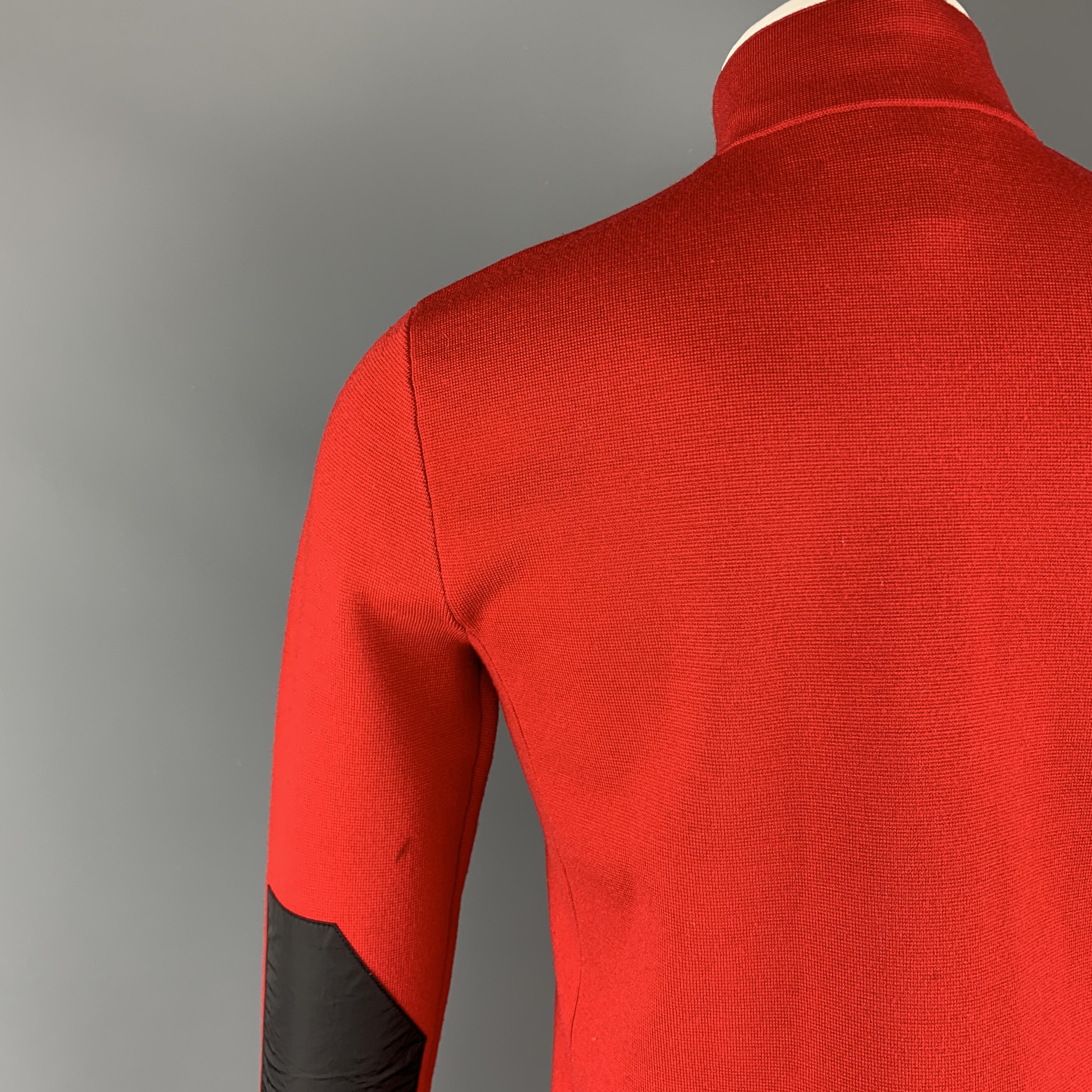 RLX by RALPH LAUREN S Red Solid Wool Blend Zip & Snaps Jacket 3