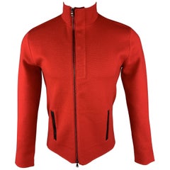RLX by RALPH LAUREN S Red Solid Wool Blend Zip & Snaps Jacket