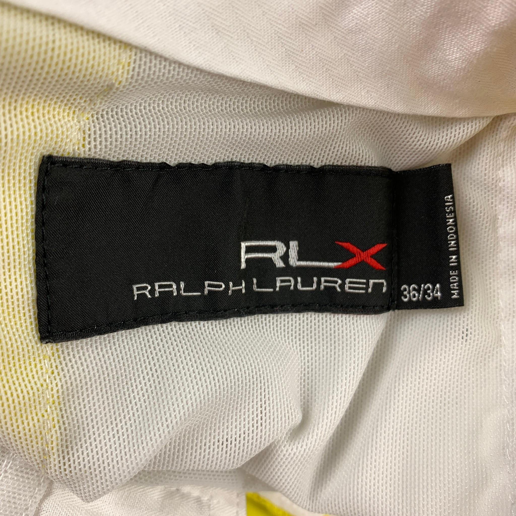 RLX by RALPH LAUREN Size 36 Yellow Polyester Zip Fly Casual Pants In Good Condition In San Francisco, CA