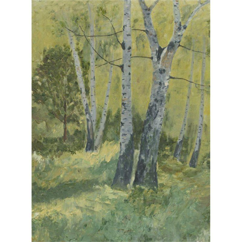 R.M. - 20th Century Oil, Woodland Scene For Sale 1