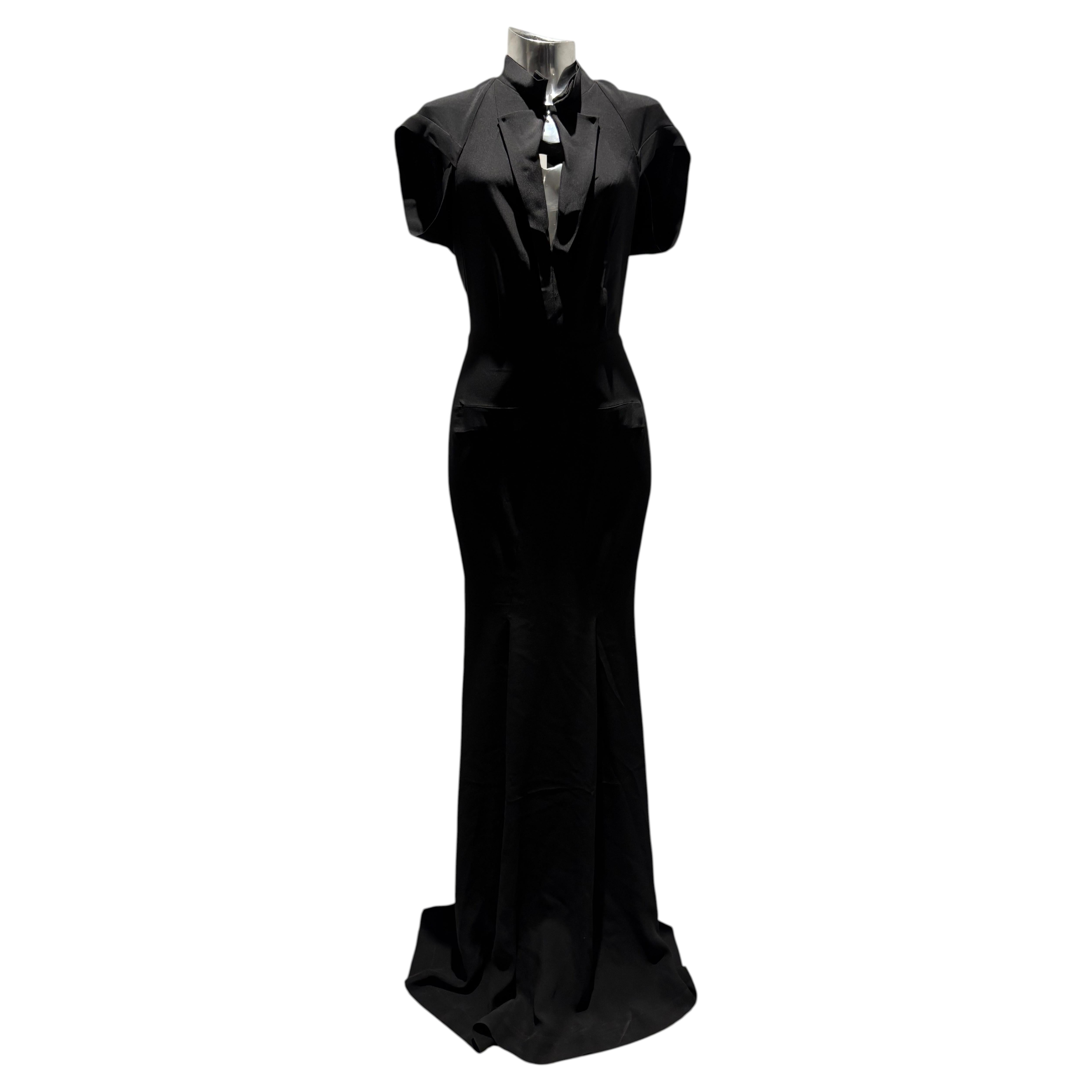 RM by Roland Mouret Pre-Fall 2008 - Robe noire et rose à col montant en vente